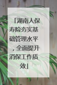 湖南人保寿险夯实基础管理水平，全面提升消保工作质效