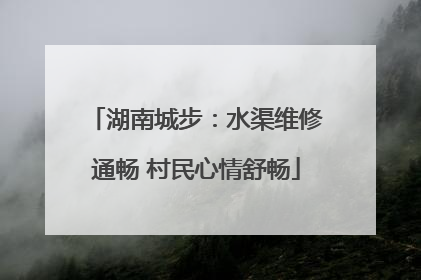 湖南城步：水渠维修通畅 村民心情舒畅