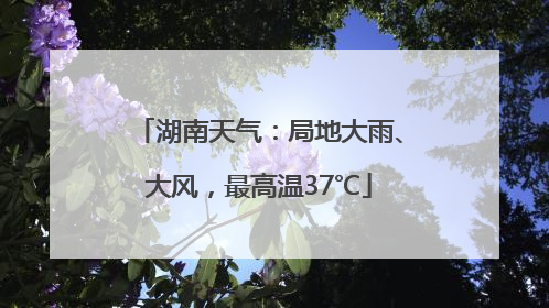 湖南天气：局地大雨、大风，最高温37℃