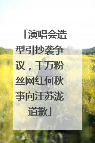 演唱会造型引抄袭争议，千万粉丝网红何秋亊向汪苏泷道歉