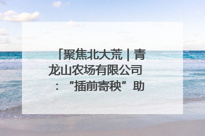 聚焦北大荒｜青龙山农场有限公司：“插前寄秧”助力农业节本增效