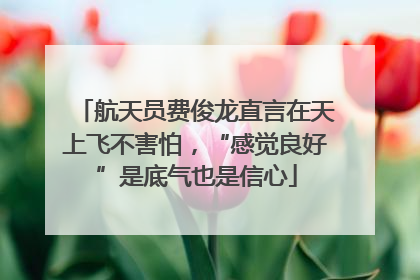 航天员费俊龙直言在天上飞不害怕，“感觉良好”是底气也是信心