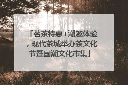 茗茶特惠+潮趣体验，现代茶城举办茶文化节暨国潮文化市集
