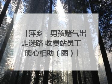 萍乡一男孩赌气出走迷路 收费站员工暖心相助（图）