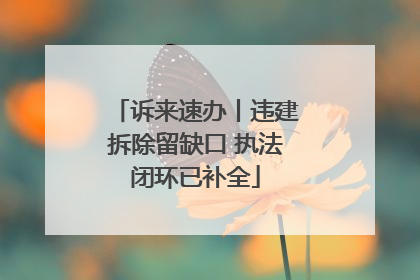 诉来速办丨违建拆除留缺口 执法闭环已补全
