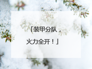 装甲分队，火力全开！