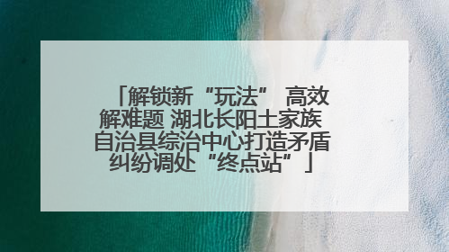 解锁新“玩法” 高效解难题 湖北长阳土家族自治县综治中心打造矛盾纠纷调处“终点站”