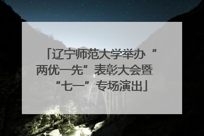 辽宁师范大学举办“两优一先”表彰大会暨“七一”专场演出