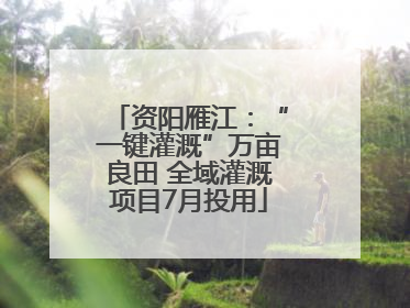 资阳雁江：“一键灌溉”万亩良田 全域灌溉项目7月投用