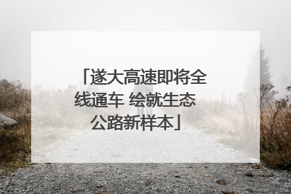 遂大高速即将全线通车 绘就生态公路新样本