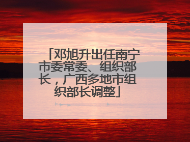 邓旭升出任南宁市委常委、组织部长，广西多地市组织部长调整