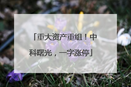 重大资产重组！中科曙光，一字涨停