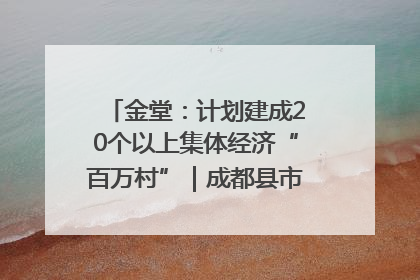金堂：计划建成20个以上集体经济“百万村”｜成都县市新城高质量发展