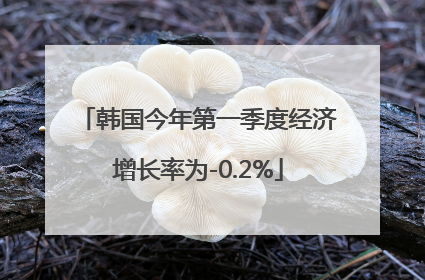 韩国今年第一季度经济增长率为-0.2%