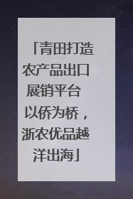 青田打造农产品出口展销平台 以侨为桥，浙农优品越洋出海
