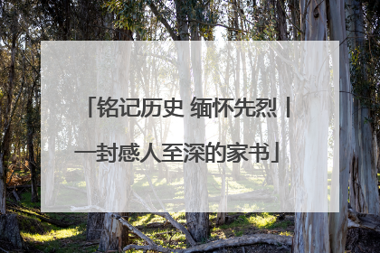 铭记历史 缅怀先烈丨一封感人至深的家书