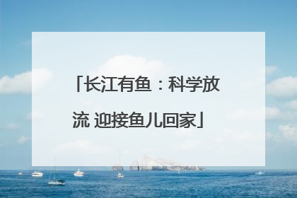 长江有鱼：科学放流 迎接鱼儿回家