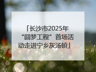 长沙市2025年“圆梦工程”首场活动走进宁乡灰汤镇