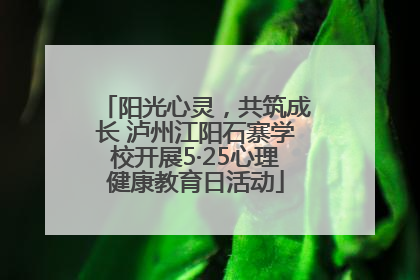 阳光心灵，共筑成长 泸州江阳石寨学校开展5·25心理健康教育日活动