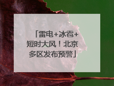 雷电+冰雹+短时大风！北京多区发布预警