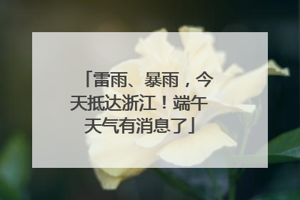 雷雨、暴雨，今天抵达浙江！端午天气有消息了