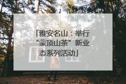 雅安名山：举行“蒙顶山茶”新业态系列活动