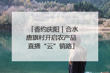 香约庆阳｜合水唐旗村开启农产品直播“云”销路