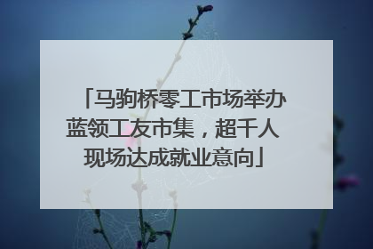 马驹桥零工市场举办蓝领工友市集，超千人现场达成就业意向