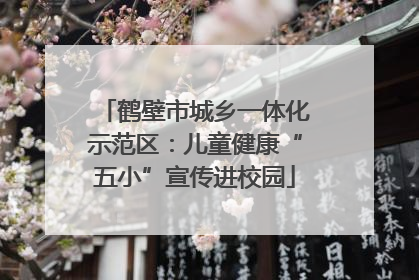 鹤壁市城乡一体化示范区：儿童健康“五小”宣传进校园