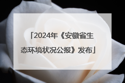 2024年《安徽省生态环境状况公报》发布