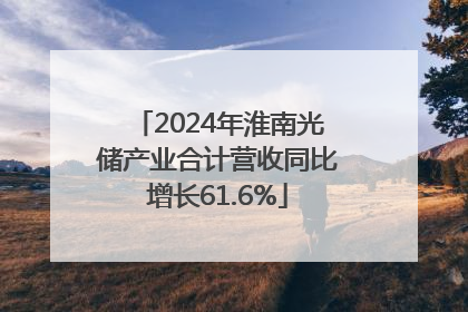 2024年淮南光储产业合计营收同比增长61.6%