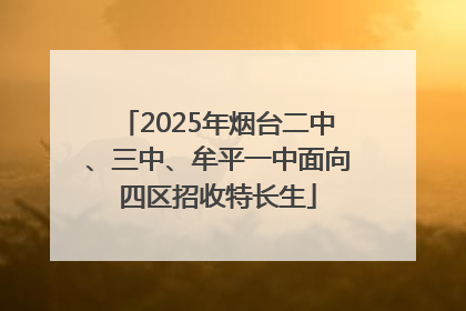 2025年烟台二中、三中、牟平一中面向四区招收特长生