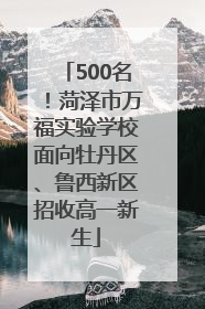 500名！菏泽市万福实验学校面向牡丹区、鲁西新区招收高一新生